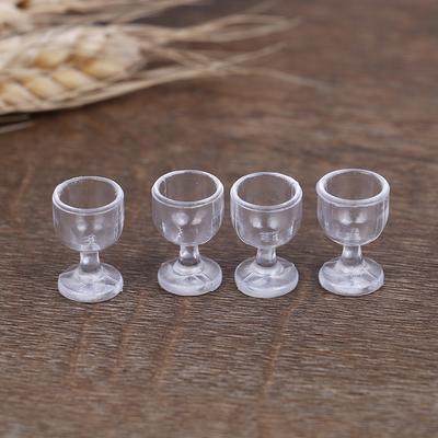 4 Stücke 1:12 Puppenhaus Miniatur Becher Tasse Puppenhaus Küche Weinglas Tassen