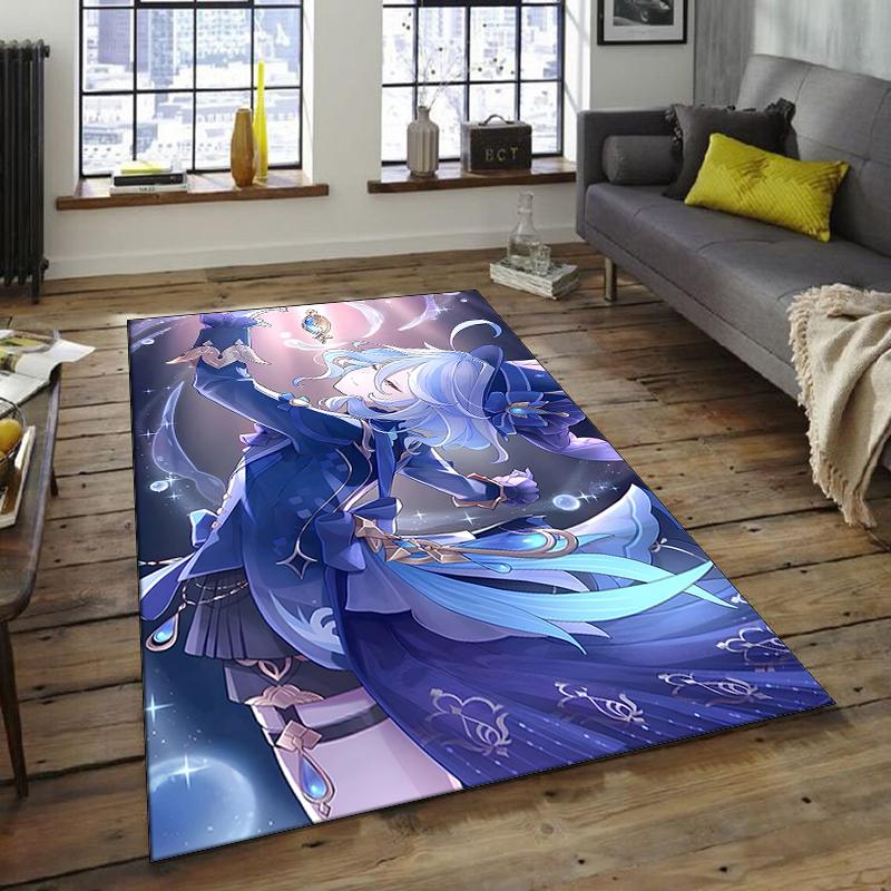 1pc Genshin Impact Furina1 Design Area Rug - Non-Slip, Soft & Cozy Floor Mat for Living Room, Bedroom, Office - Indoor/Outdoor Decorative Carpet