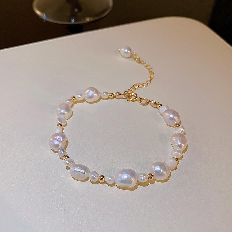Freshwater Pearl Beaded Bracelet Korean Baroque Adjustable Bracelet Versatile Simple Temperament Fashion Bracelet Bracelet Bracelet