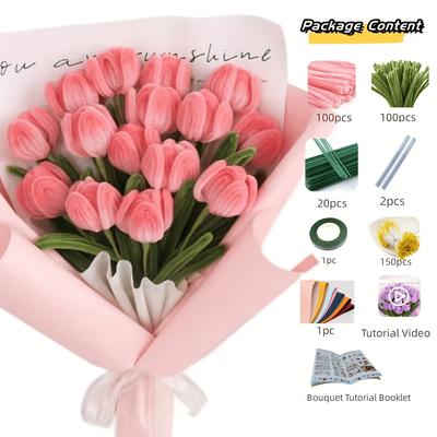 A Set of 375 Pieces, Including 200 Items for Cleaning Pipes, Suitable for DIY Handmade Stem Flowers, and Suitable As a Gift for Mother's Day or