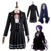 V3 Danganronpa Anime Shirogane Tsumugi Uniform Cosplay Costume Suit Jacket Wig