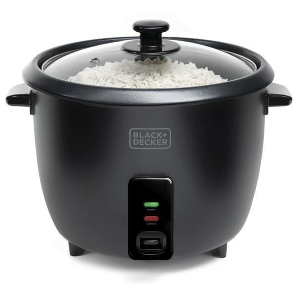 Cuiseur à riz - black &amp; decker - multifonctions - 700w - 1.8l - panier avec couvercle en verre