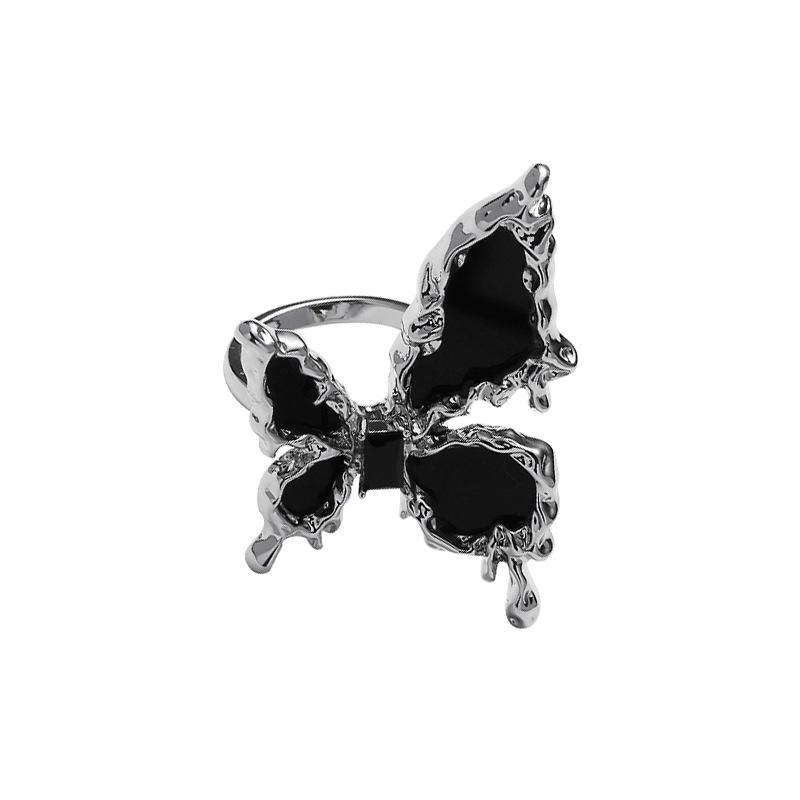 Black Celestial Butterfly Ring: Stylish Dark Luxury for Women & Trendy Couples