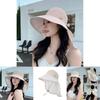 Polyester Wide Brim Sun Hat For Women Outdoor Uv Protection Summer Beach Travel