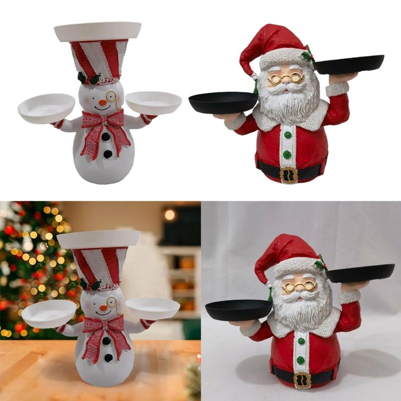 Weihnachts-Leckereien-Halter Niedliche Weihnachtsmann-Schale Festliche Snacks-Ständer Weihnachts-Schneemann-Leckereien-Halter Weihnachts-Geschirrhalter Tablett