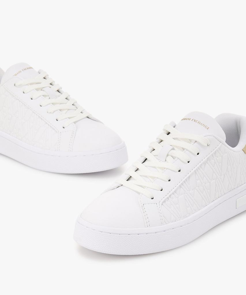 Armani Exchange Women'S Metal Patch Logo Pattern Sneakers _Off White_A426175501