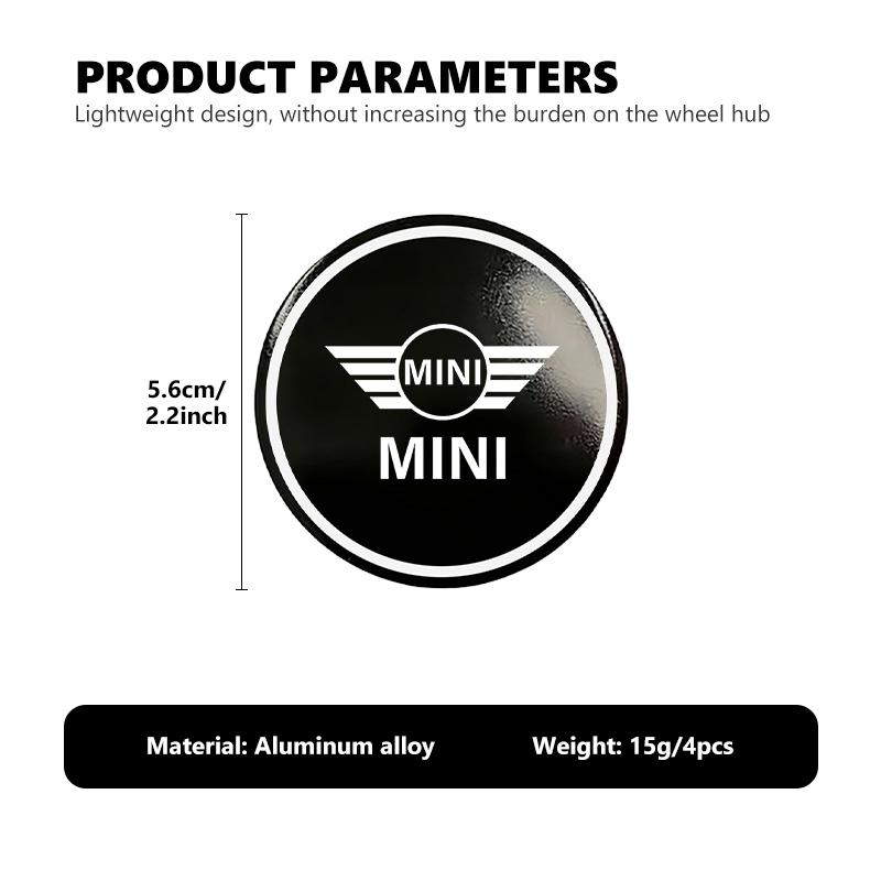 4 Stück Auto Radnabenkappe Emblem Logo Aufkleber Auto Dekorationszubehör für MINI Cooper R55 R56 R57 R58 R59 R60 R61 JOHN