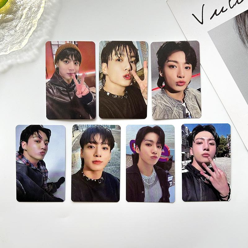 Jungkook Golden Solo Fotokarten Set, 7 Stück Lomo Karten Kpop BTS Jeon Jungkook Album Sammelbare Fotokarten Fanartikel Geschenk