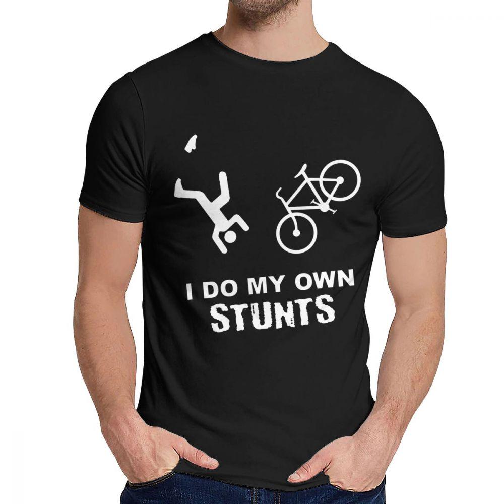 Faccio le mie acrobazie in bicicletta Maglietta Divertente da Bici Casual Girocollo Uomo Geek S