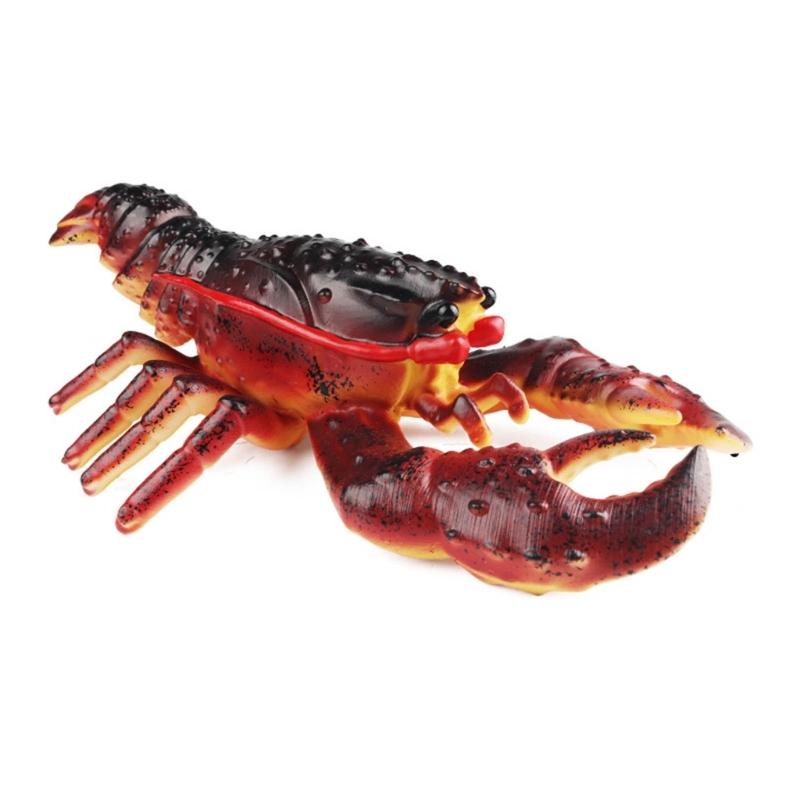 Colorful Sea Creature Sculpture Artificial Lobster Figurine Seafood Figures Toy for Desk Display Sea Creature Sculpture