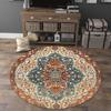 Bohemian Ethnic Round Carpet - Retro Style for Bedroom, Living Room, and Tent