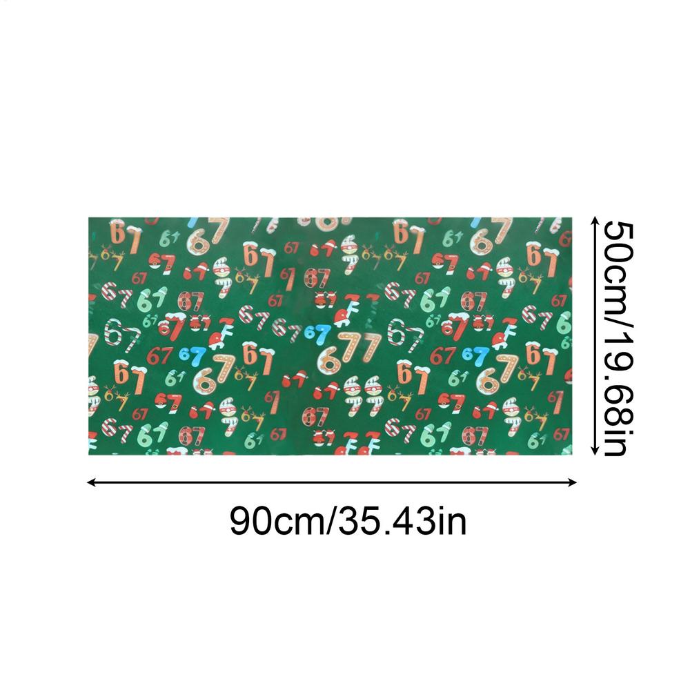 

2pcs Christmas Wrapping Paper 67 Patterns Fun Kraft Gifts Packaging Paper Cartoon Themed Xmas Party Festive Favors 90x50cm зелений