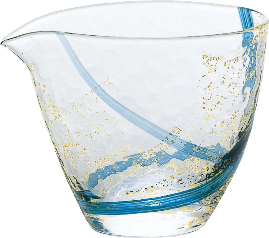 

Toyo Sasaki Glass Cold Sake Carafe, Blue, 300ml, Katakuchi, Edo Glass, Yachiyo Kiln, Made in Japan, 63700, Blue with Gold Leaf