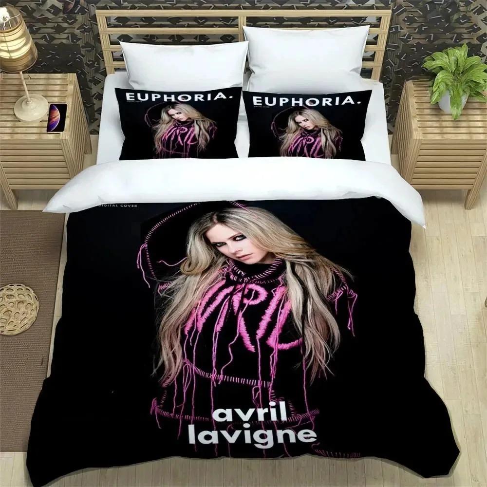 Musik Sängerin Avril Lavigne Bettbezug Kissenbezug Bettwäsche Set Erwachsene Jungen Mädchen Schlafzimmer Dekoration Geschenk Einzel Doppel King Size