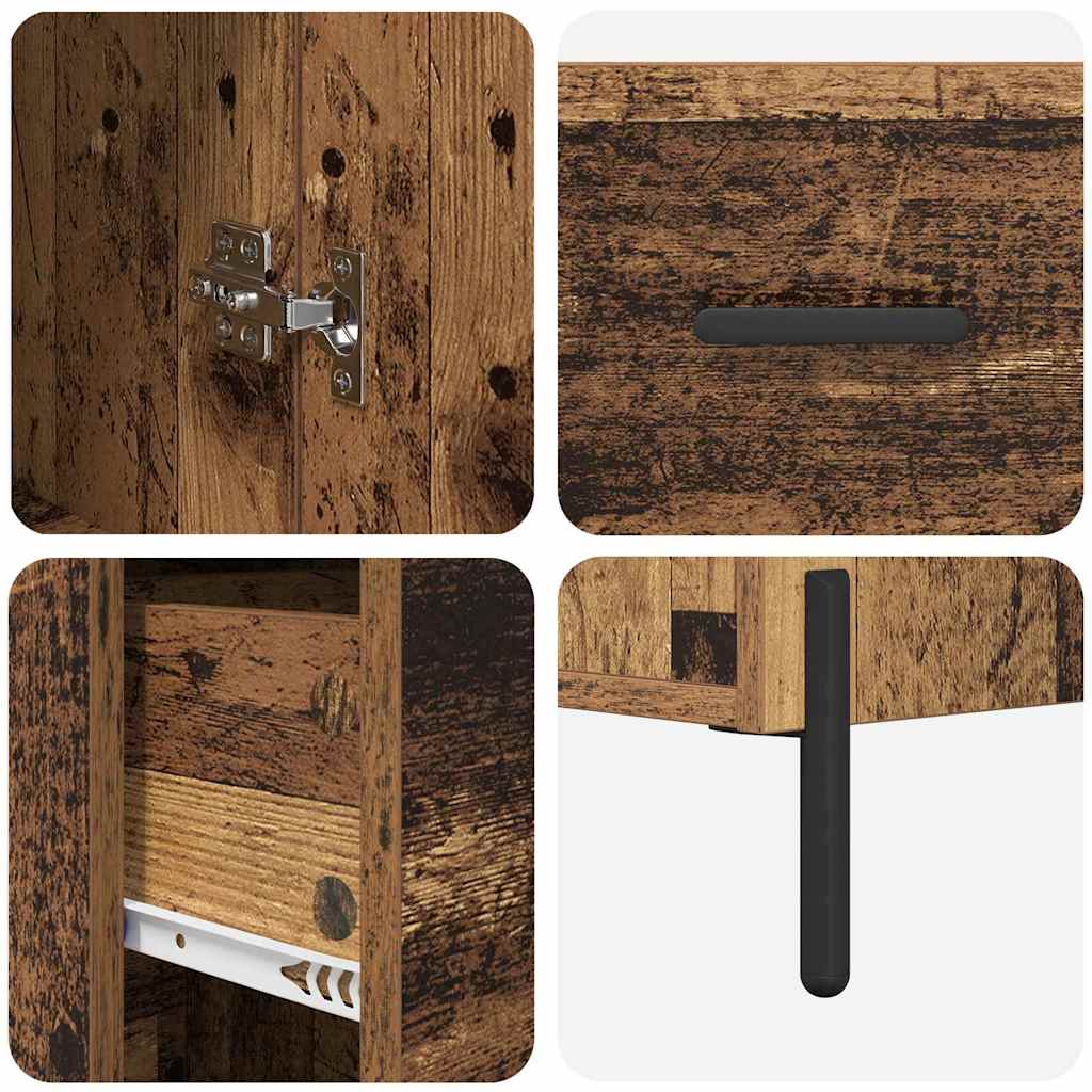 Highboard Reclaimed Wood 34.5 x 34 x 180 cm Particle Board