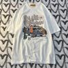 Please Pay Attention To American Retro Cartoon Print Short Sleeved T-shirt Trendy Cotton Loose Oversize Lovers Men Women T Shirt