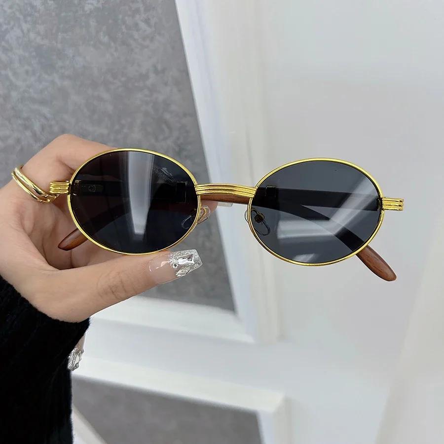 Designer Brand Oval Sunglasses Women Men Casual Small Frame Round Sun Glasses Female Mirror Colors Luxurious Fashion
