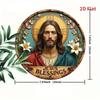 Vintage Tin Painting Wall Art Metal Jesus Blessings Durable Outdoor Indoor Decor