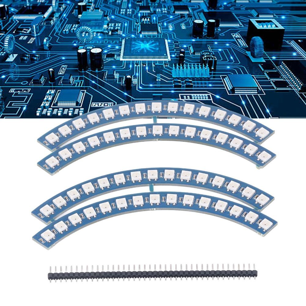 WS2812 RGB Ring Light 60 LEDs Serial Port RGB LED Lamp Board High Brightness 5V Wall Clock Light for Microcontroller