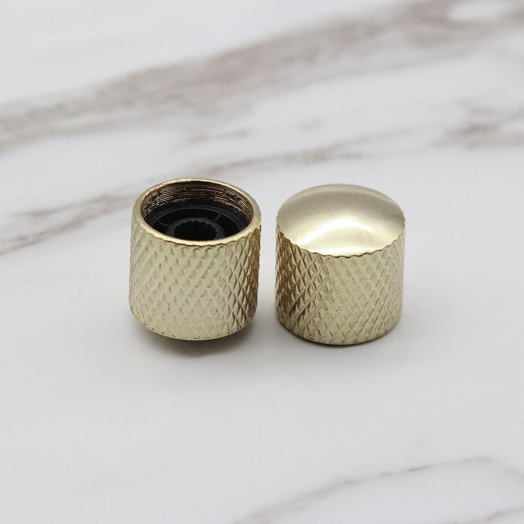 NEW 2pcs Dome Metal Bass Knobs Electric Guitar Speed Control Potentiometer Knobs Black / Chrome /Gold Available