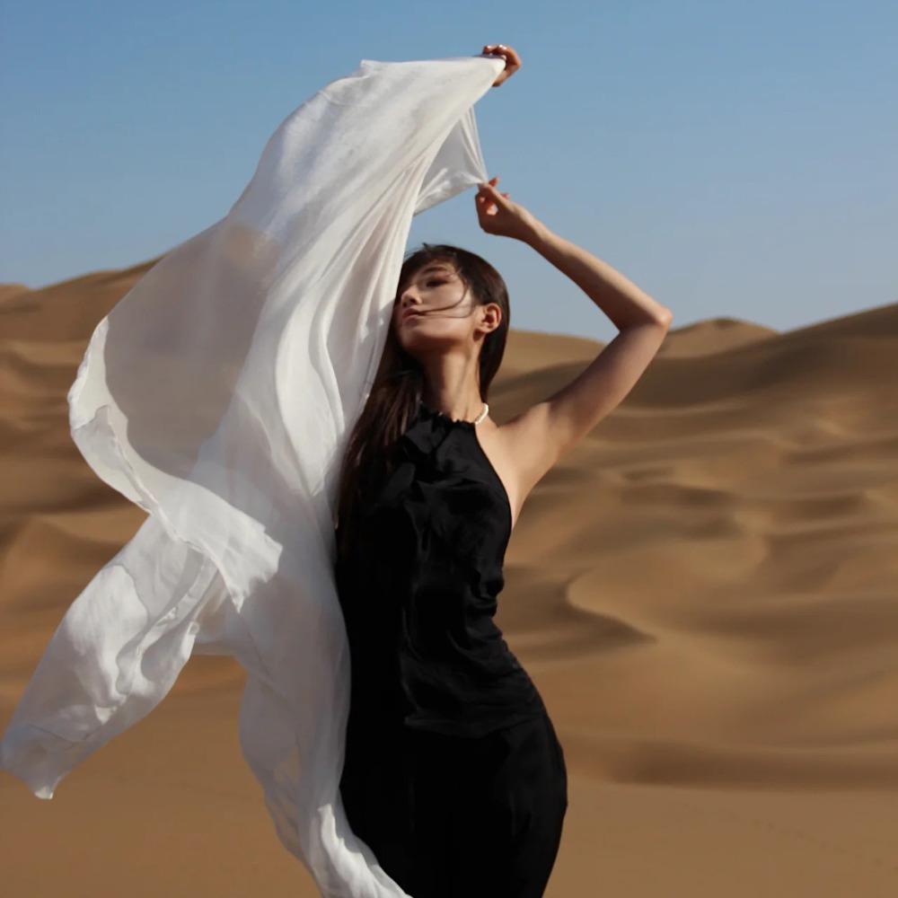 

Korean Style Mesh Neck Scarves Bohemian Sunscreen Hijab Wraps Simple Silk Scarf Shawls Travel белый