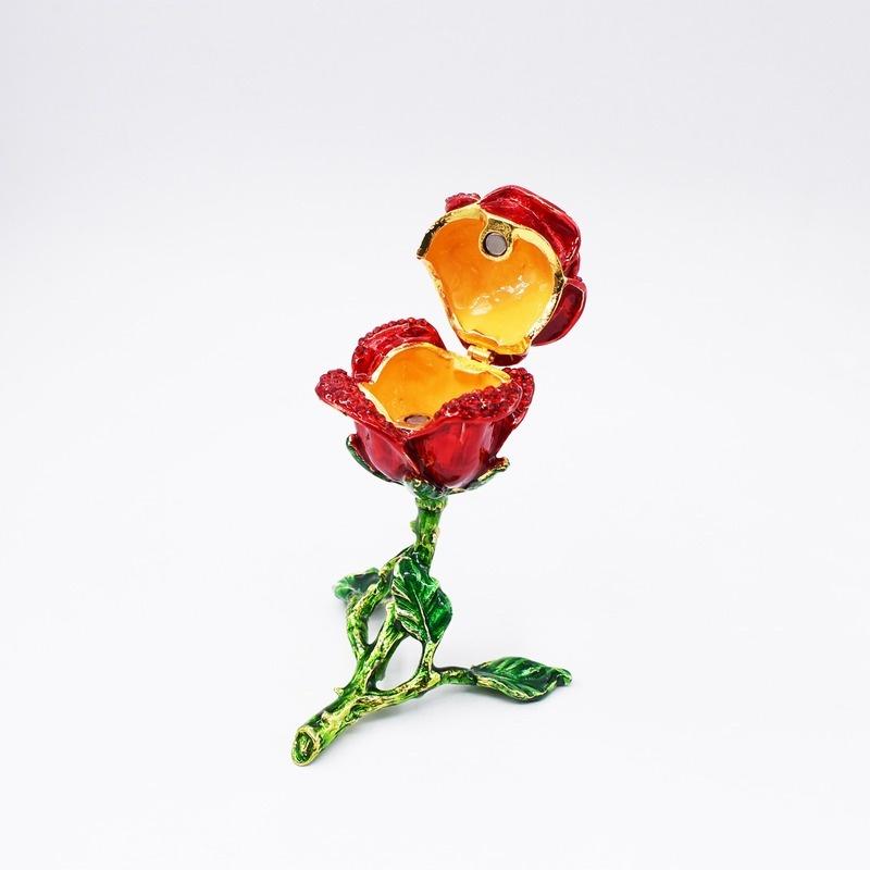 Creative Red Rose Shape Jewelry Box Home Decoration Ornaments