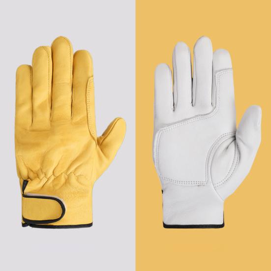 1 Pair Working Gloves Waterproof Faux Sheep Skin Anti-slip Hand Protector Thickened Wear Resistant Construction Repair Work Outdoor Yardwork Gardening