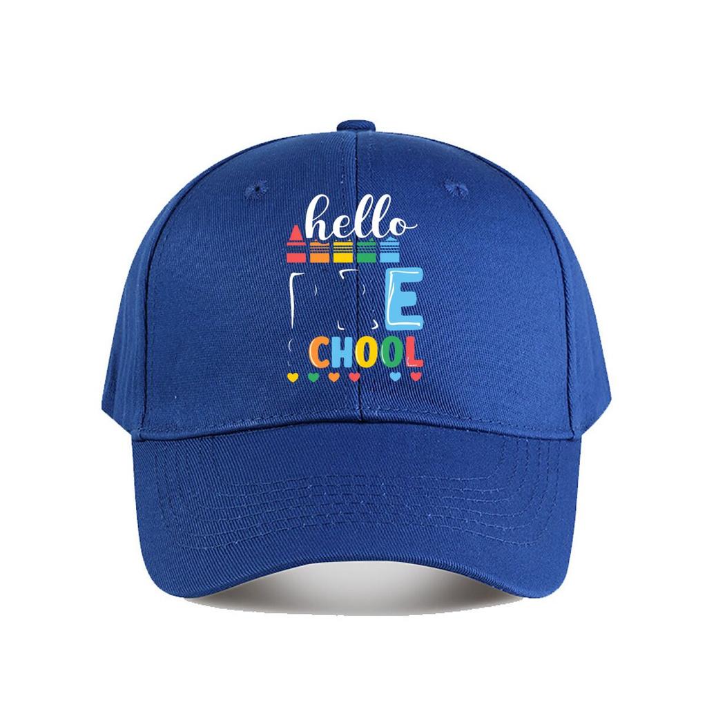Hello School Crayon Heart Baseball Cap Fashion Unisex Sunhat Womens Outdoor Sports
