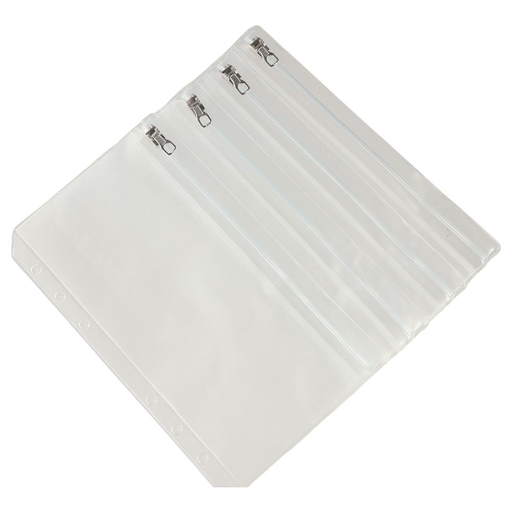 5pcs Document Organiser A5 A6 Clear PVC Pockets File Organizer Paper Organizer Binder Pouch Organizer Waterproof Transparent