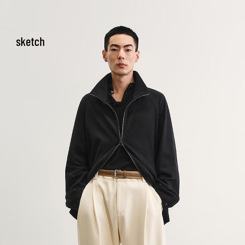 

CROQUIS Men s 2025 Spring Loose Stand Collar Full-Zip Sweatshirt XL