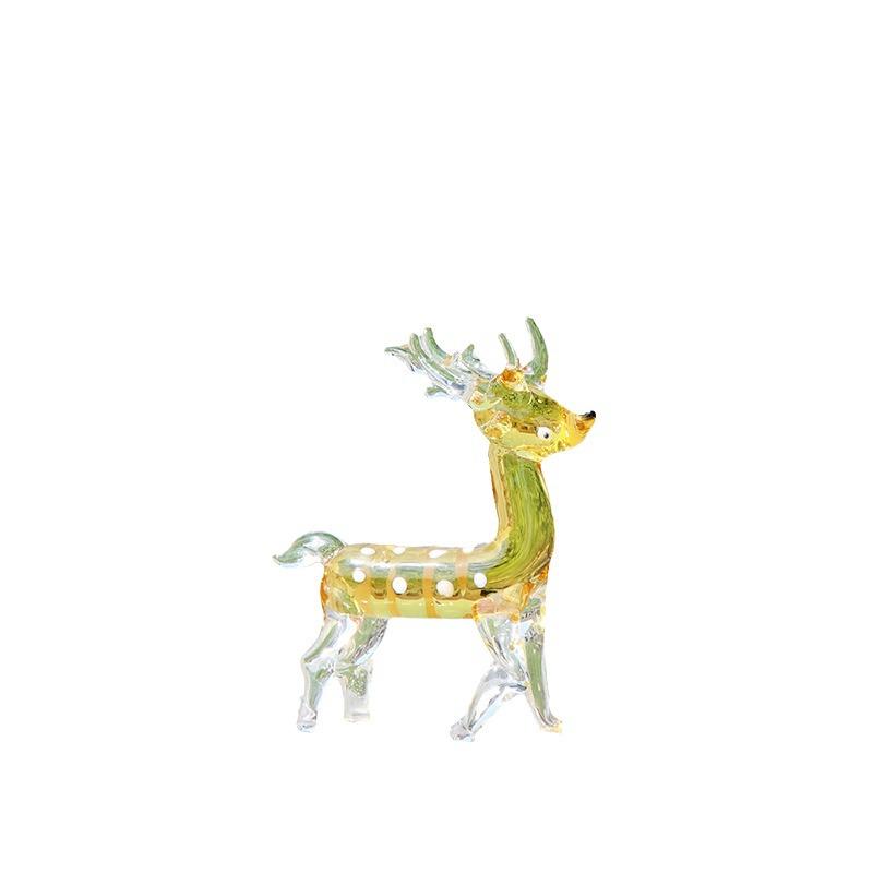 Pink Glass Deer Ornament - Handcrafted Animal Glassware for Home Décor and Gifts