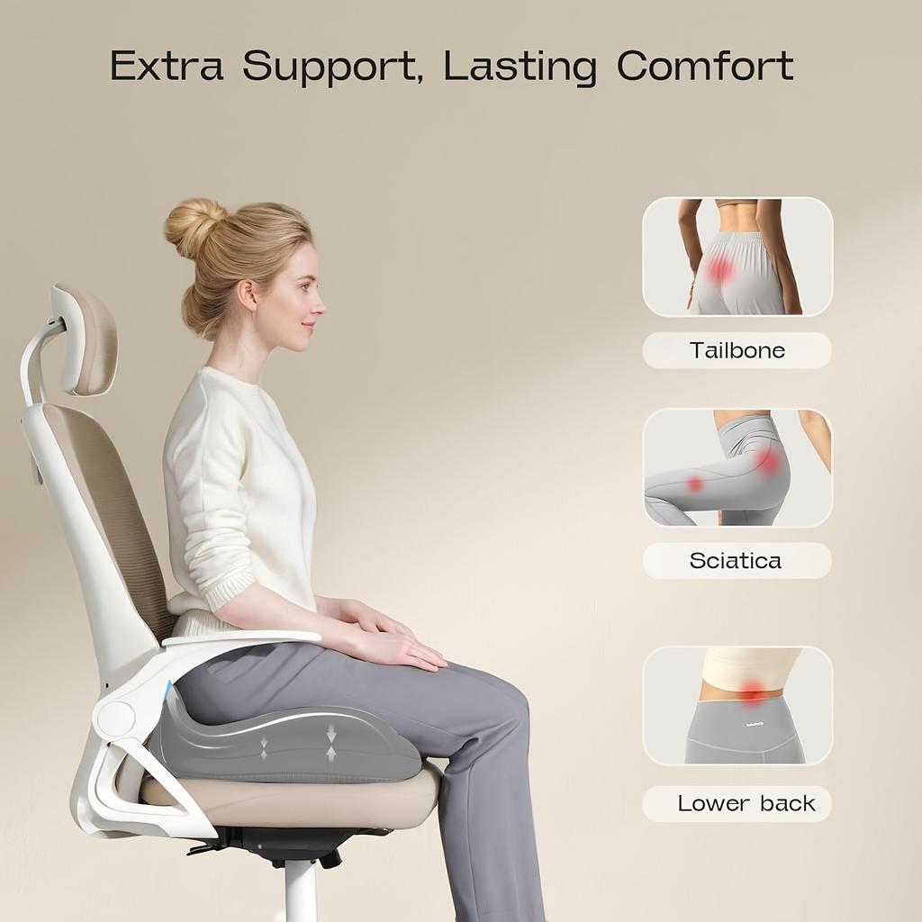 Memory Foam Donut Shaped Seat Cushion, Ergonomic Support Pad for Hip, Coccyx,Ischial Relief, Suitable for Office,Home,Car