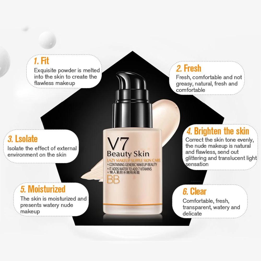 30g V7 Lazy Lotion BB CC Cream Naturalny Nawilżający Makijaż Korektor Podkład Wodoodporny Kosmetyk dla Kobiet