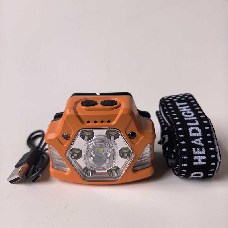 LED Induction Headlamp for Night Fishing – Rechargeable, Long Battery Life, Super Bright, Long Throw, Strong Light, Head-mounted for Outdoor Mining