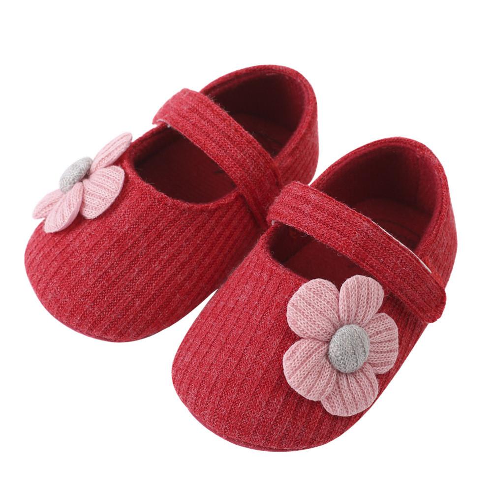 Baby Girls Soft Sole Floral Toddler Shoes With Non Slip Sole For Crawling And Walking