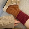 Colour Blocking Mid-Calf Wool Socks Retro Outdoor Wear Short Socks Mid Tube Socks  Autumn Winter
