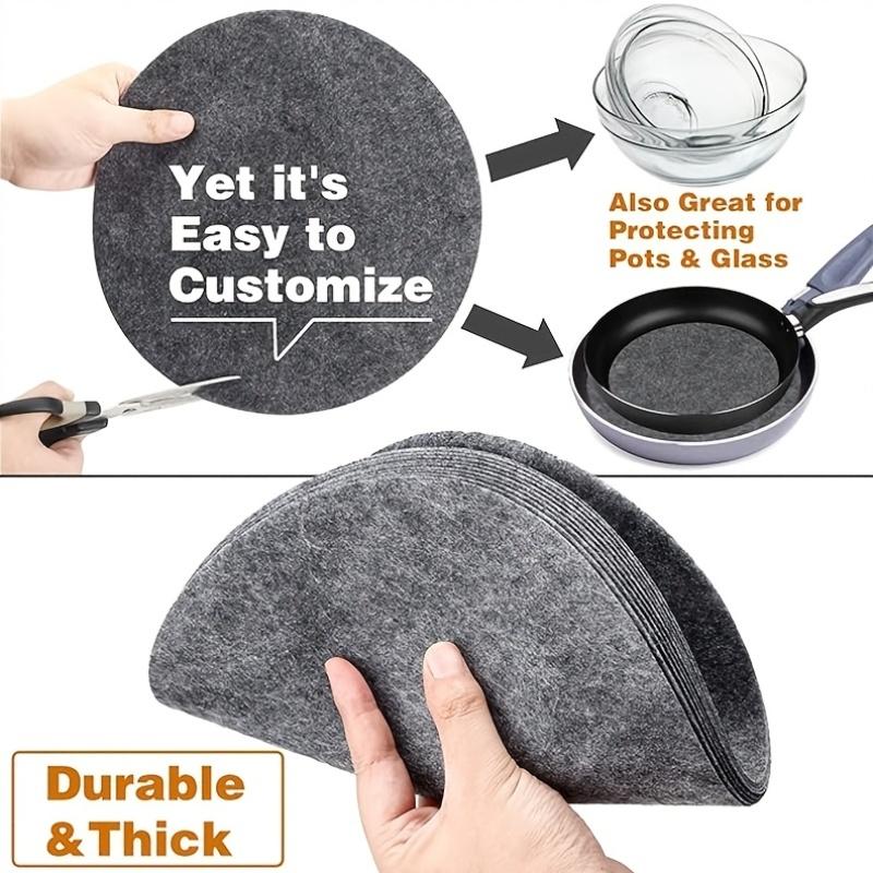 Non-Stick Pan Felt Divider Pad Set Thickened Felt Dish Absorbent Divider Pad