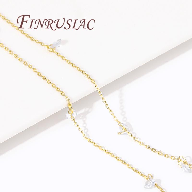 14K Gold Plated Spool Chains,Metal Zircon Crystal Chains 1mm/1.6mm Wholesale High Quality DIY Handmade Jewellery Making Supplies
