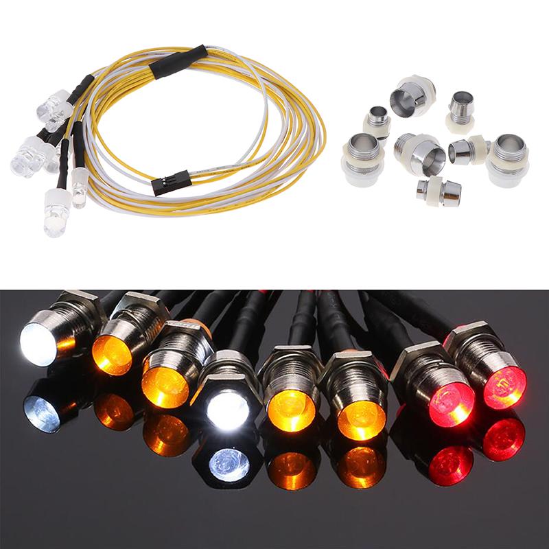 8 Led Light 2 White 2 Red 4 Yellow For 1/10 1/8 Rc Crawler Tamiya Axial Scx10