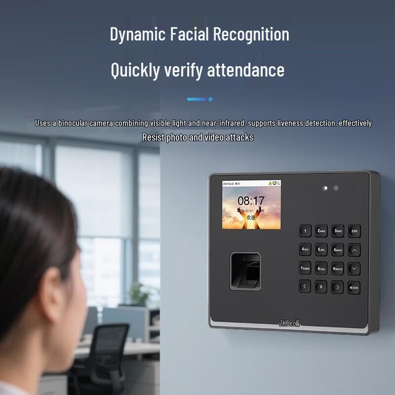 ZKTECO BK300 Fingerprint & Face Recognition Attendance Machine CN plug (adapter included)