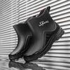 New rain shoes men's fashion non-slip mid-tube rain boots new takeaway rider waterproof outdoor construction site water shoes