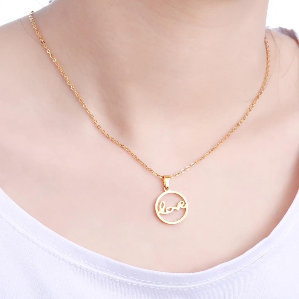 Elegant Hollow-out Love Circular Ring Ornament Set Necklace & Ear Stud Festival Birthday Gift