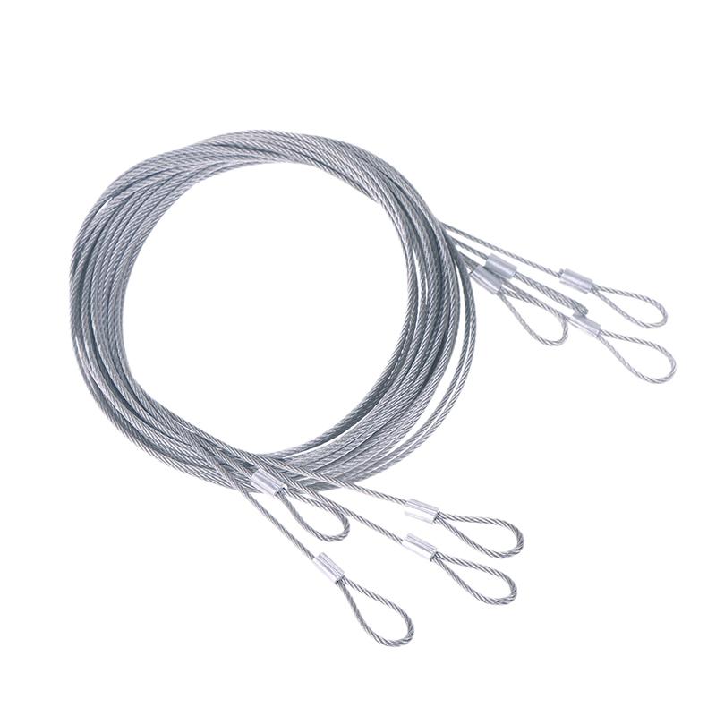 4PCS 2M Stainless Steel Wire LED Light Pendant Lamp Steel Wire Rope Fishing Lifting Cable Silver Steel Wire Hanging Rope