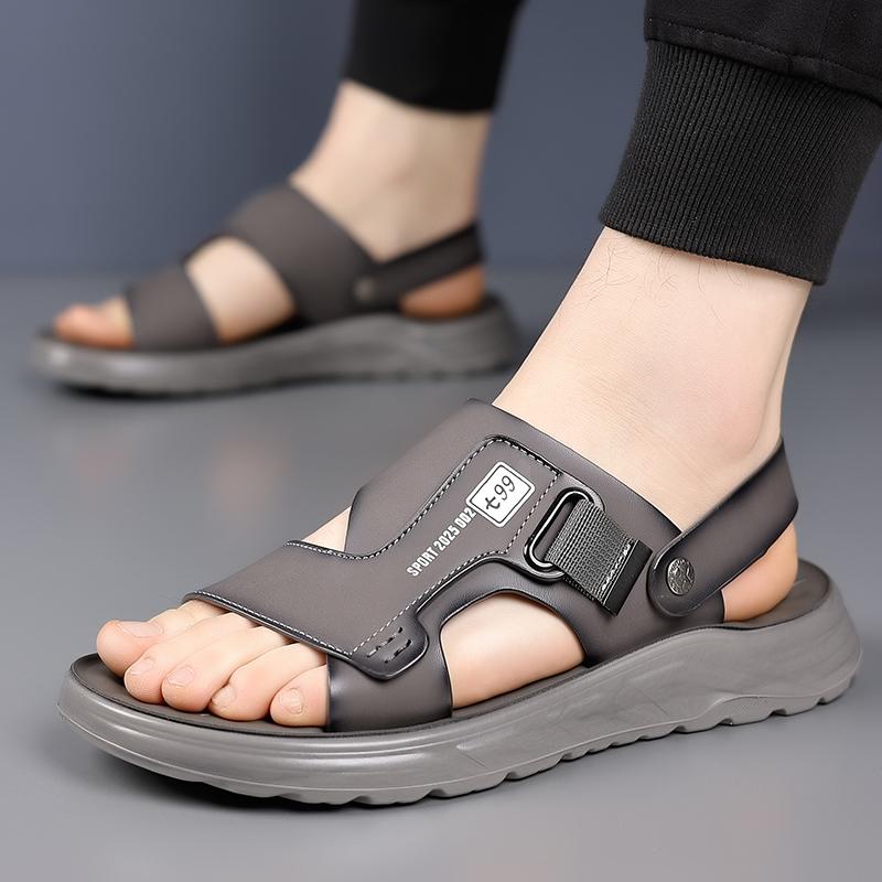 Fashion 2025 Fashionable Summer New Men's Exposed Finger Breathable Casual Beach Shoes Summer Hot Trend Comfortable Soft Soled Sandals
