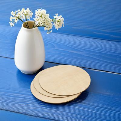 5Pcs Round Wood Circles Unfinished Blank Craft Slices for DIY Door Hangers Signs Centerpieces Educational Art Projects Wood
