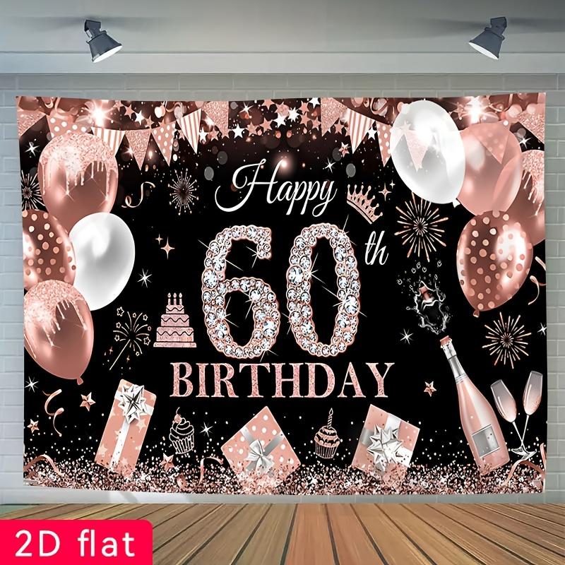 2D Plane - [Party Background] 2D Plane Banner 1 Piece - Banner for a Woman Celebrating Her 60th Birthday