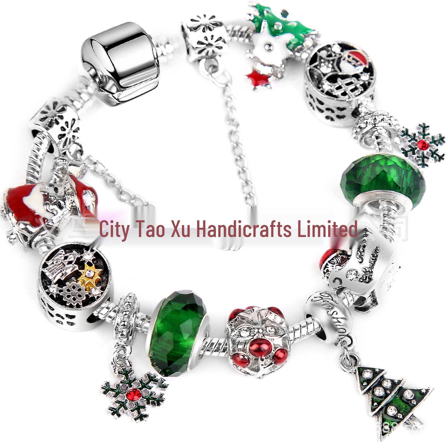 

Christmas Snowflake Tree Charm DIY Enamel Snowman Bracelet 21cm