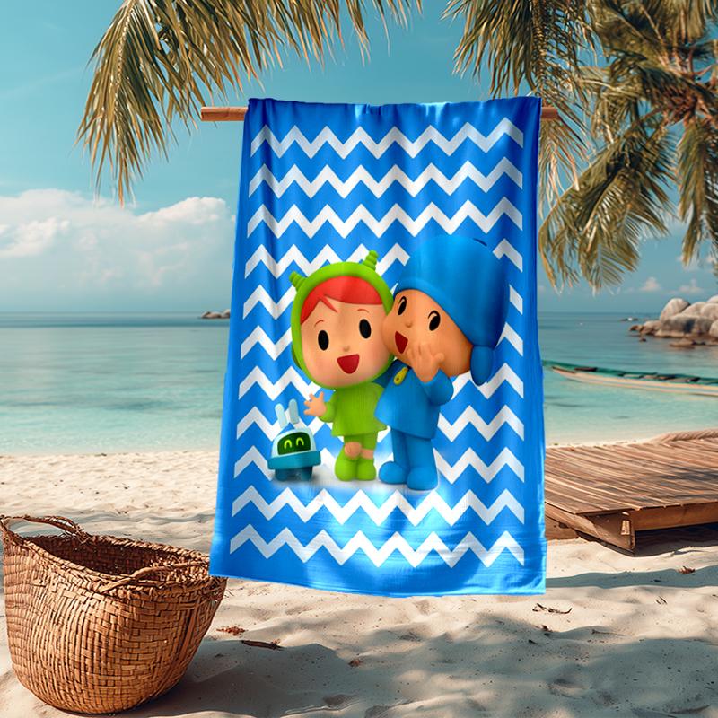 Ultra-Soft Beach Towel with Pocoyo Theme,Ideal for Pool - Camping, Diving - Perfect Travel Essential, Vibrant Beach Towel.