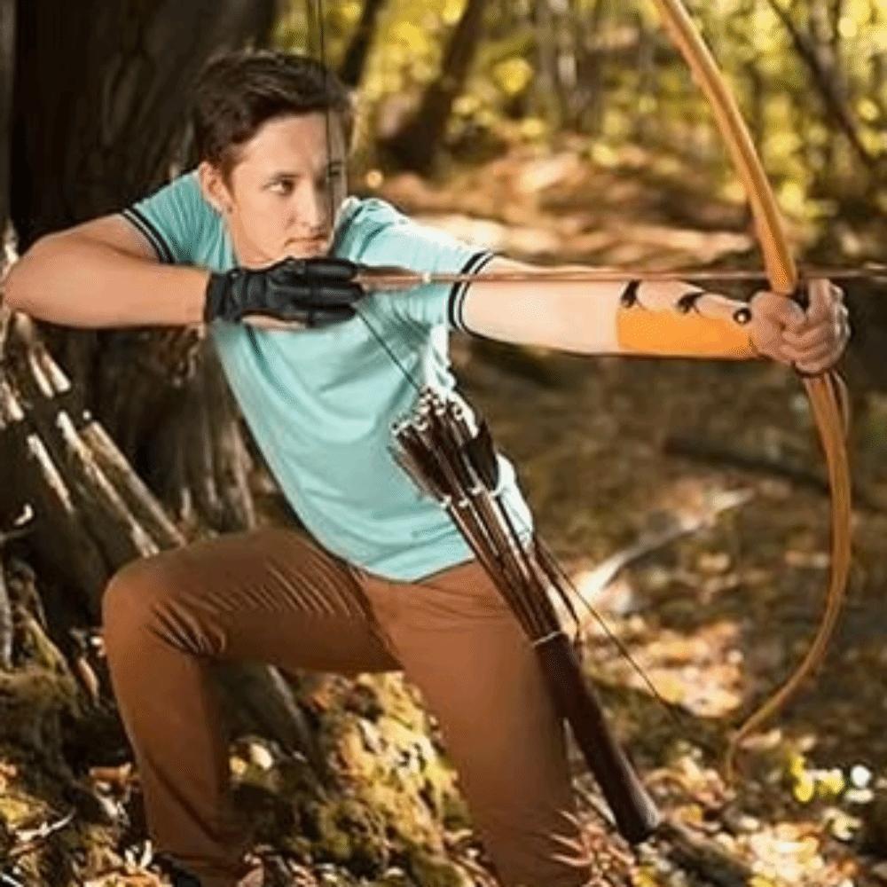 Non-Slip Recurve Bow Gloves Breathable Shooting Hand Guard  Outdoor Shooting