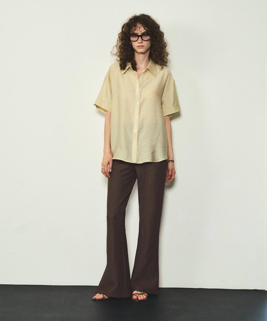 CITTA Summer Wool Short Sleeve Shirt_Ctt326(Beige)